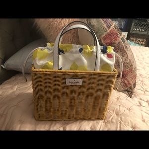 Lemon satchel NWT KATE SPADE Sam wicker lemon